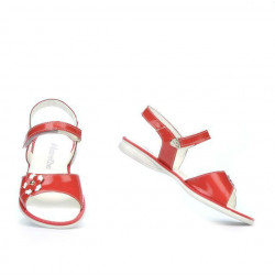 Sandalias para niños 524 charol rojo coral