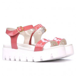 Sandalias de mujer 5034 charol rosa