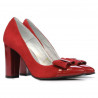 Zapatos elegantes de mujer 1262 rojo antilopa combinado
