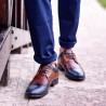 Zapatos casuales/elegantes para hombres 874 índigo+marrón
