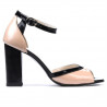 Sandalias para mujer 1266 charol marfil+negro