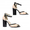 Sandalias para mujer 1266 charol marfil+negro