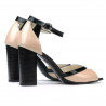 Sandalias para mujer 1266 charol marfil+negro