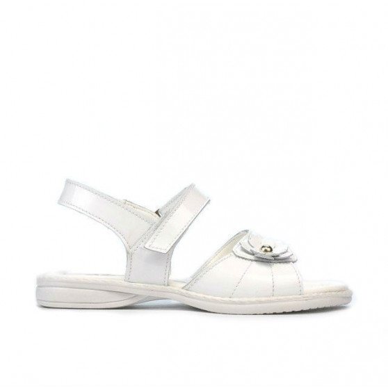 Sandalias para niños pequeños 55c charol blanco