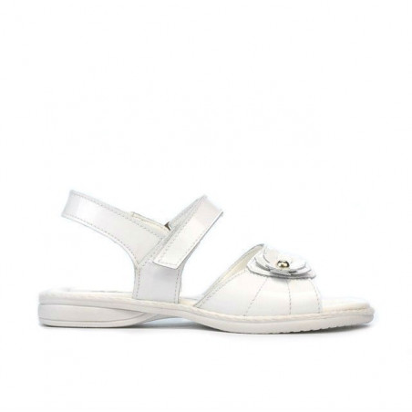 Sandalias para niños pequeños 55c charol blanco