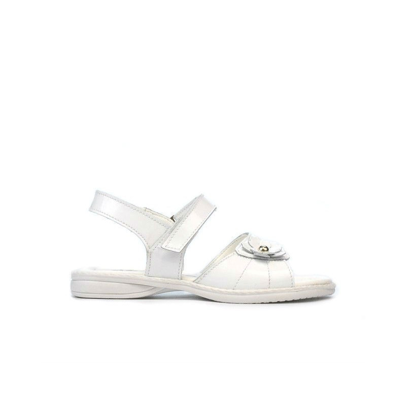 Sandalias para niños pequeños 55c charol blanco