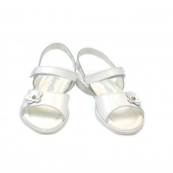 Sandalias para niños pequeños 55c charol blanco