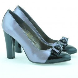 Zapatos elegantes de mujer 1226 charol morado claro + negro