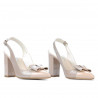 Sandalia mujer 1267 charol marfil combinado