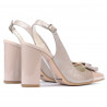 Sandalia mujer 1267 charol marfil combinado