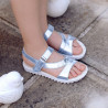 Sandalias para niños 525 azul plateado