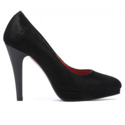 Zapatos elegantes de mujer 1233 negro satinado