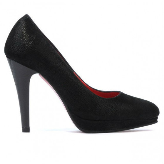 Zapatos elegantes de mujer 1233 negro satinado
