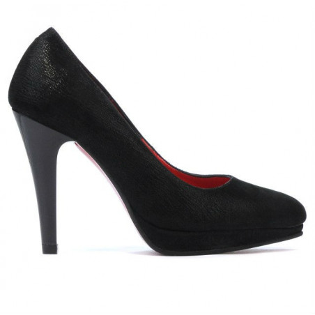 Zapatos elegantes de mujer 1233 negro satinado