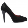 Zapatos elegantes de mujer 1233 negro satinado