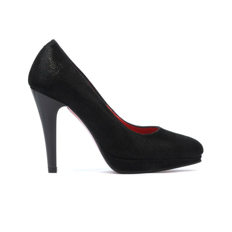Zapatos elegantes de mujer 1233 negro satinado