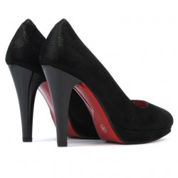 Zapatos elegantes de mujer 1233 negro satinado
