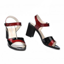 Sandalias de mujer 5042 burdeos+negro