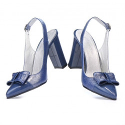 Sandalias de mujer 1267 charol azul combinado