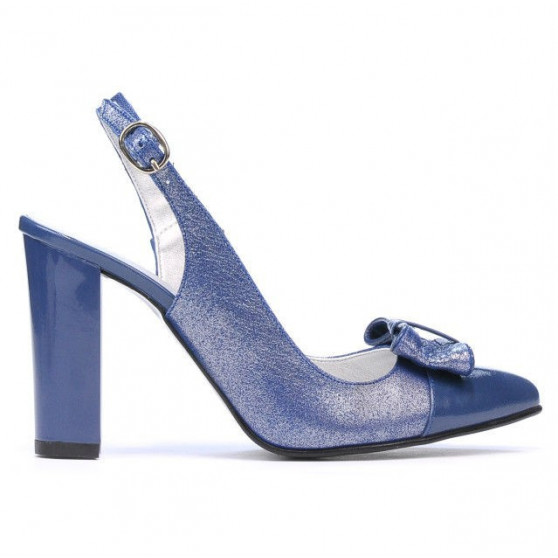 Sandalias de mujer 1267 charol azul combinado
