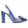 Sandalias de mujer 1267 charol azul combinado