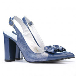 Sandalias de mujer 1267 charol azul combinado