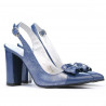 Sandalias de mujer 1267 charol azul combinado