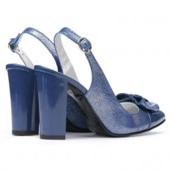 Sandalias de mujer 1267 charol azul combinado