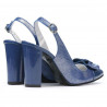 Sandalias de mujer 1267 charol azul combinado