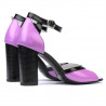 Sandalias de mujer 1266 charol púrpura+negro