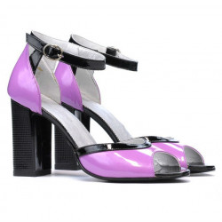 Sandalias de mujer 1266 charol púrpura+negro