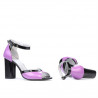 Sandalias de mujer 1266 charol púrpura+negro