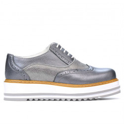 Zapatos casuales de mujer 683-1 gris nacarado combinado
