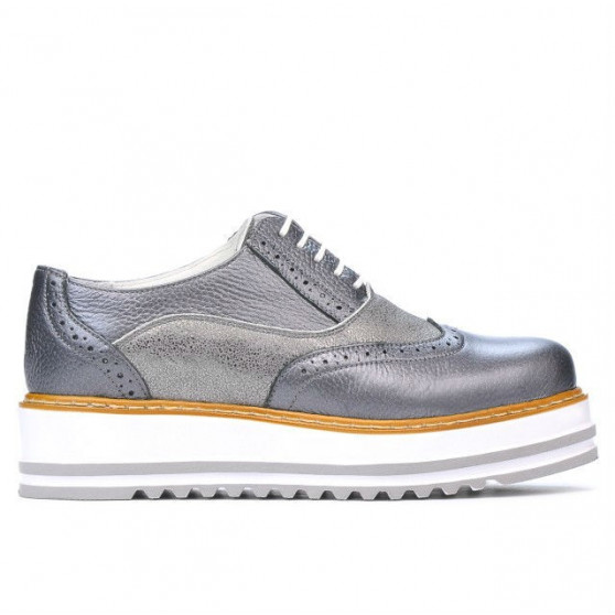 Zapatos casuales de mujer 683-1 gris nacarado combinado