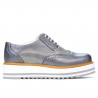 Zapatos casuales de mujer 683-1 gris nacarado combinado