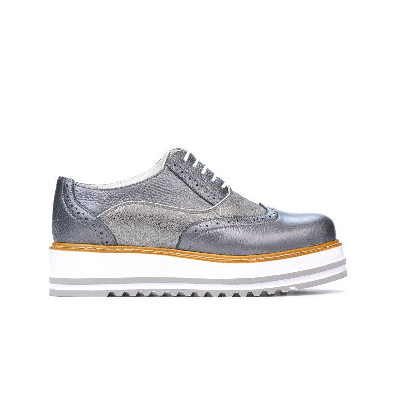 Zapatos casuales de mujer 683-1 gris nacarado combinado