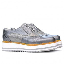 Zapatos casuales de mujer 683-1 gris nacarado combinado