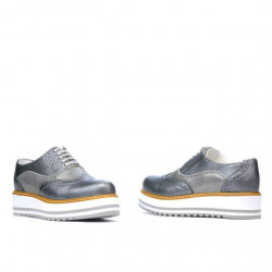 Zapatos casuales de mujer 683-1 gris nacarado combinado