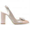 Sandalia mujer 1267 charol marfil combinado