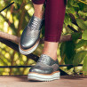 Zapatos casuales de mujer 683-1 gris nacarado combinado