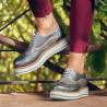 Zapatos casuales de mujer 683-1 gris nacarado combinado lifestyle