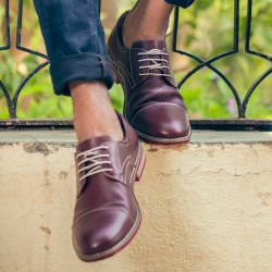 Zapatos casuales hombre 873 burdeos