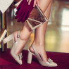 Sandalia mujer 1267 charol marfil combinado lifestyle