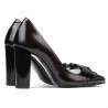 Zapatos elegantes de mujer 1262 charol burdeos satinado + charol negro