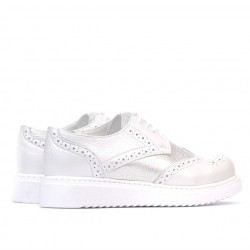 Zapatos casuales de mujer 663-2 blanco nacarado combinado