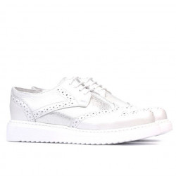Zapatos casuales de mujer 663-2 blanco nacarado combinado