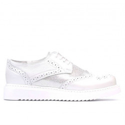 Zapatos casuales de mujer 663-2 blanco nacarado combinado