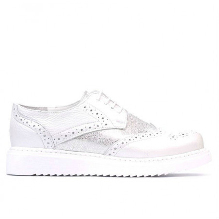 Zapatos casuales de mujer 663-2 blanco nacarado combinado