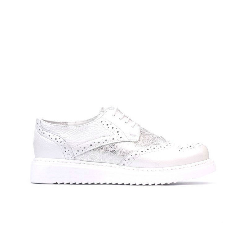 Zapatos casuales de mujer 663-2 blanco nacarado combinado