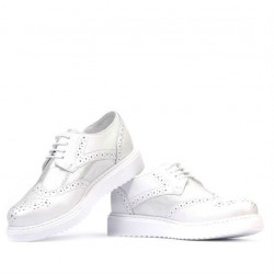 Zapatos casuales de mujer 663-2 blanco nacarado combinado